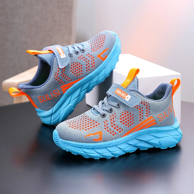 Children's sports shoes seasonal flying woven men's shoes breathable men's and women's casual running shoes for children - V.I.P Digital Presence
