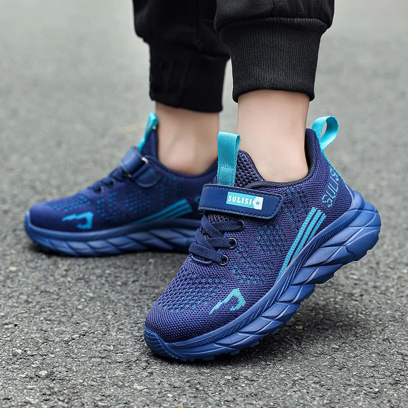 Children's sports shoes seasonal flying woven men's shoes breathable men's and women's casual running shoes for children - V.I.P Digital Presence