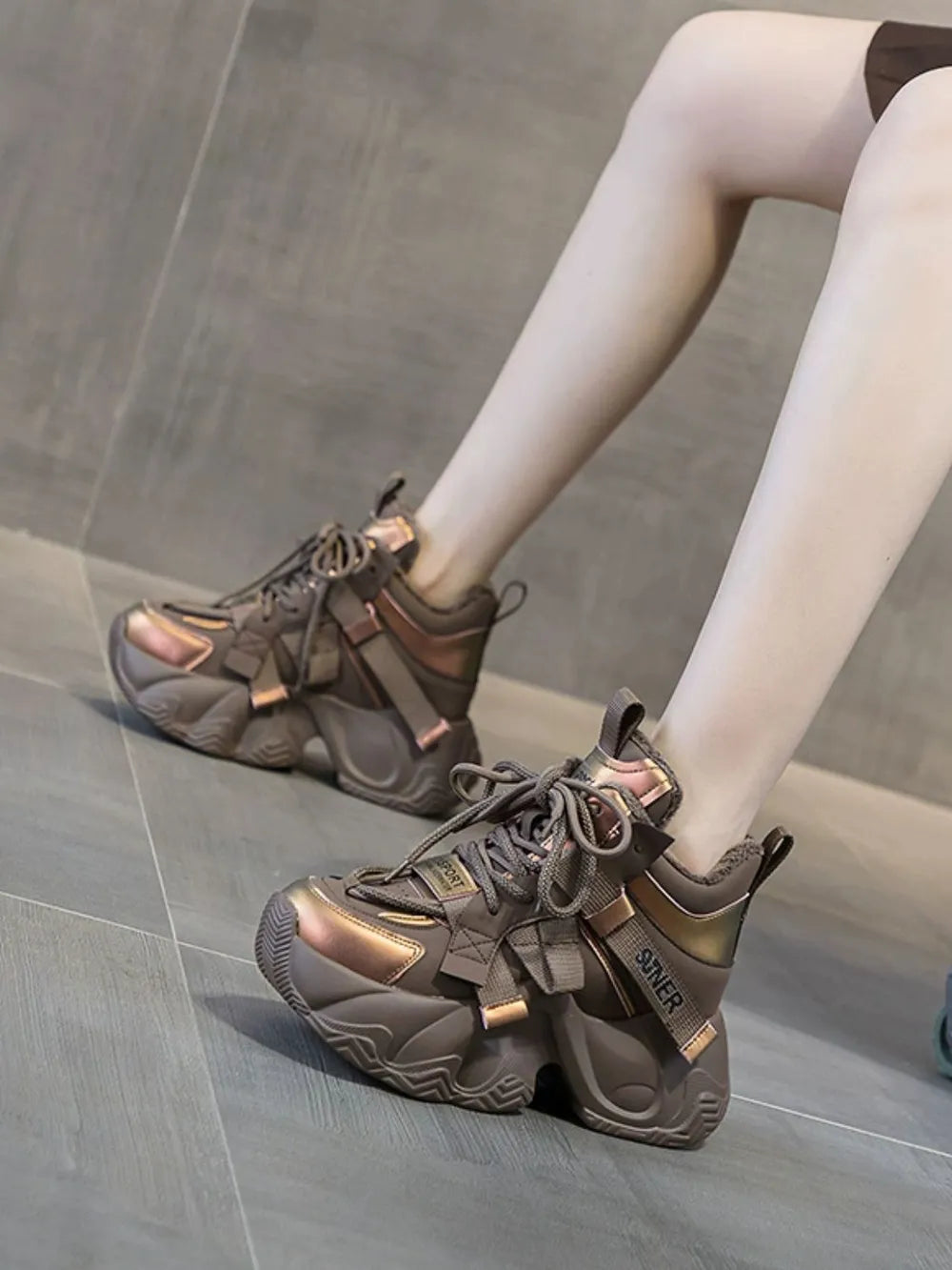 Chunky Platform Lace Up Sneakers - V.I.P Digital Presence