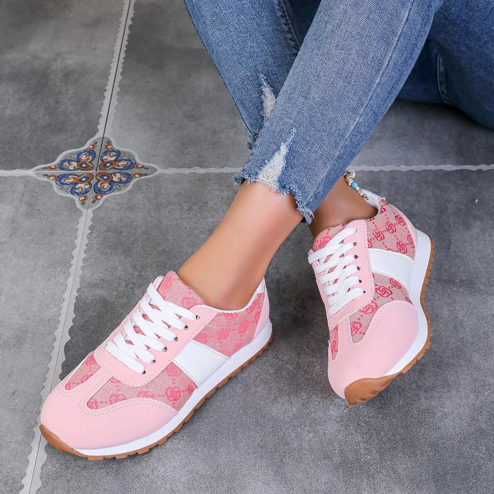 Contrast Round Toe Flat Sneakers - V.I.P Digital Presence