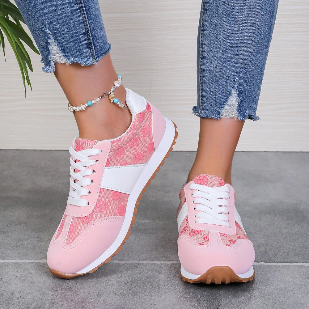 Contrast Round Toe Flat Sneakers - V.I.P Digital Presence