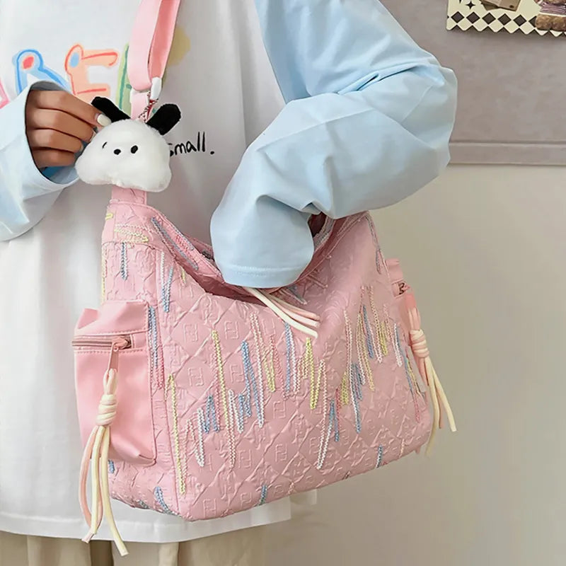 Contrast Texture Shoulder Bag - V.I.P Digital Presence