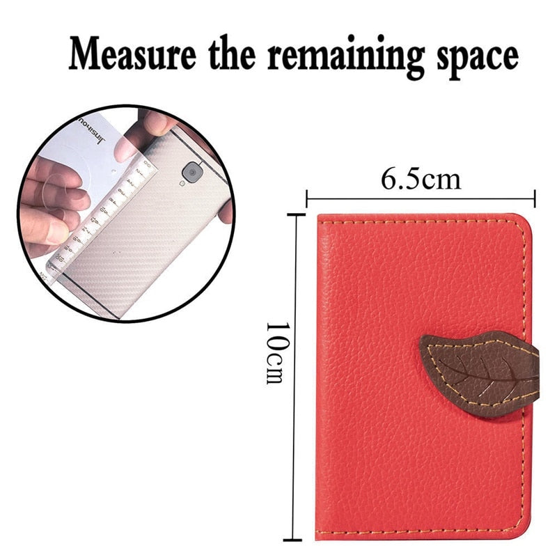 Creative PU leather Phone Wallet Case Women Men Credit Card Holder Pocket Stick 3M Adhesive Fashion Mobile Phone Card Holder - V.I.P Digital Presence