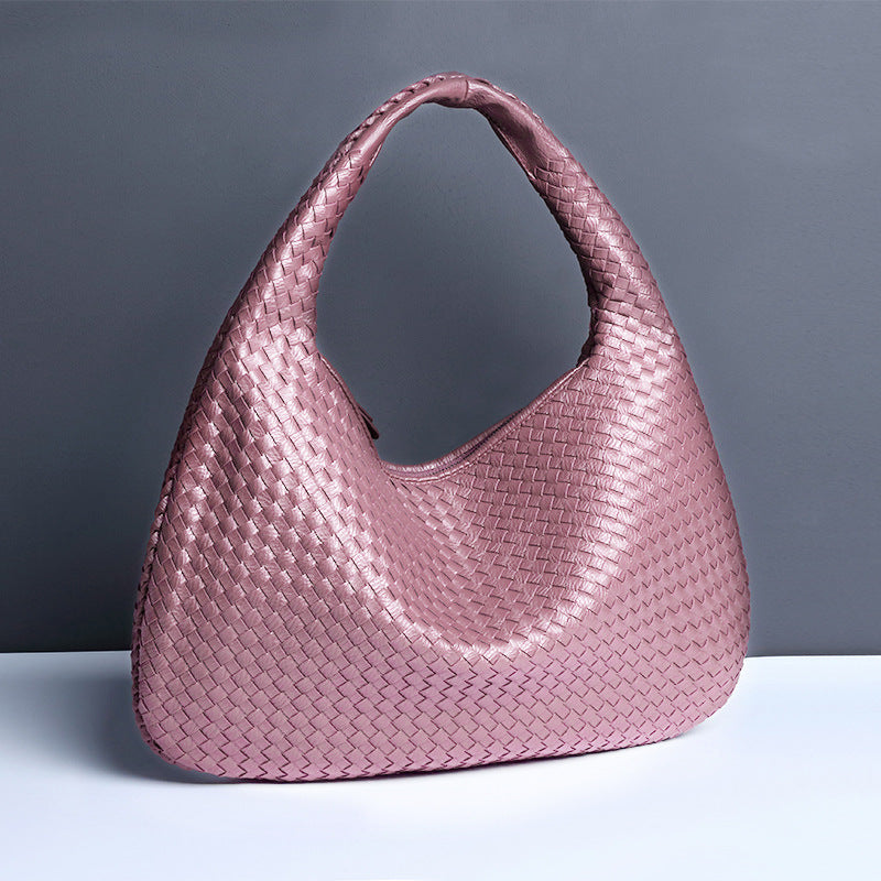Crescent shaped women's bag hand woven hand-held dumpling bag fashionable single shoulder armpit bag - V.I.P Digital Presence