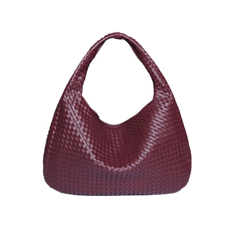 Crescent shaped women's bag hand woven hand-held dumpling bag fashionable single shoulder armpit bag - V.I.P Digital Presence