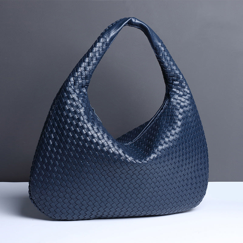 Crescent shaped women's bag hand woven hand-held dumpling bag fashionable single shoulder armpit bag - V.I.P Digital Presence