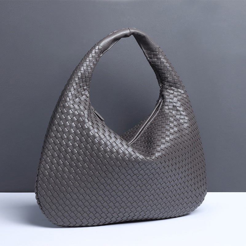 Crescent shaped women's bag hand woven hand-held dumpling bag fashionable single shoulder armpit bag - V.I.P Digital Presence