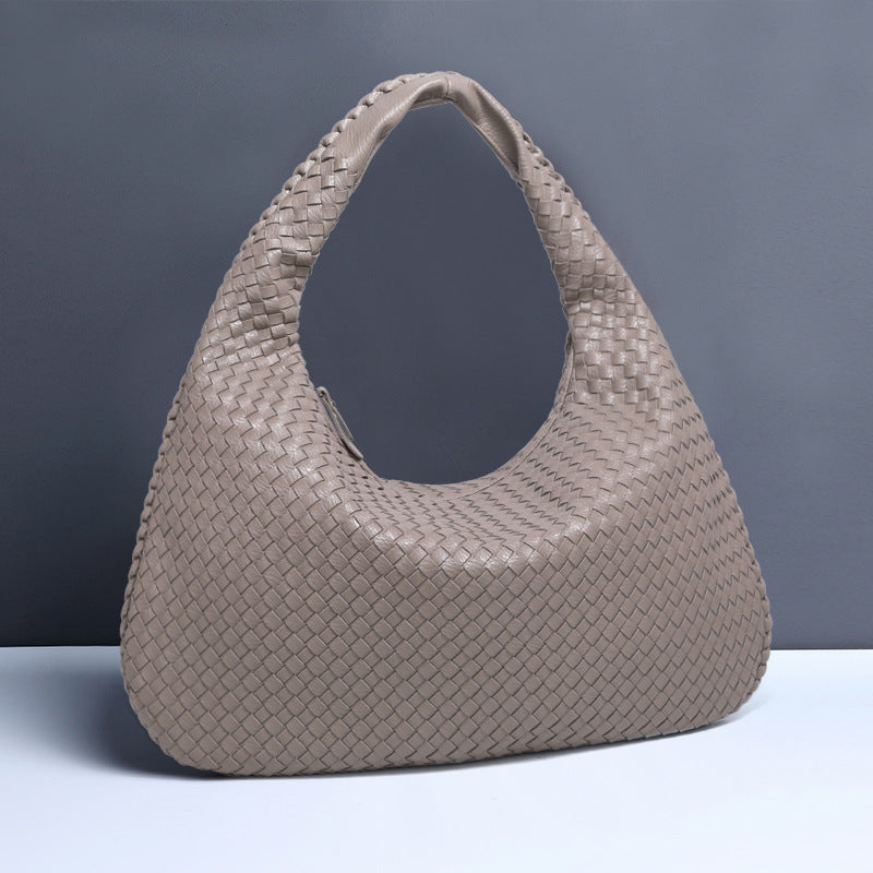 Crescent shaped women's bag hand woven hand-held dumpling bag fashionable single shoulder armpit bag - V.I.P Digital Presence