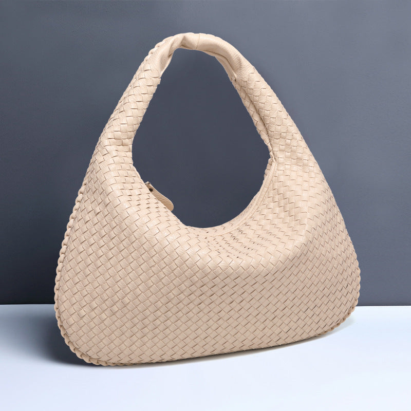 Crescent shaped women's bag hand woven hand-held dumpling bag fashionable single shoulder armpit bag - V.I.P Digital Presence