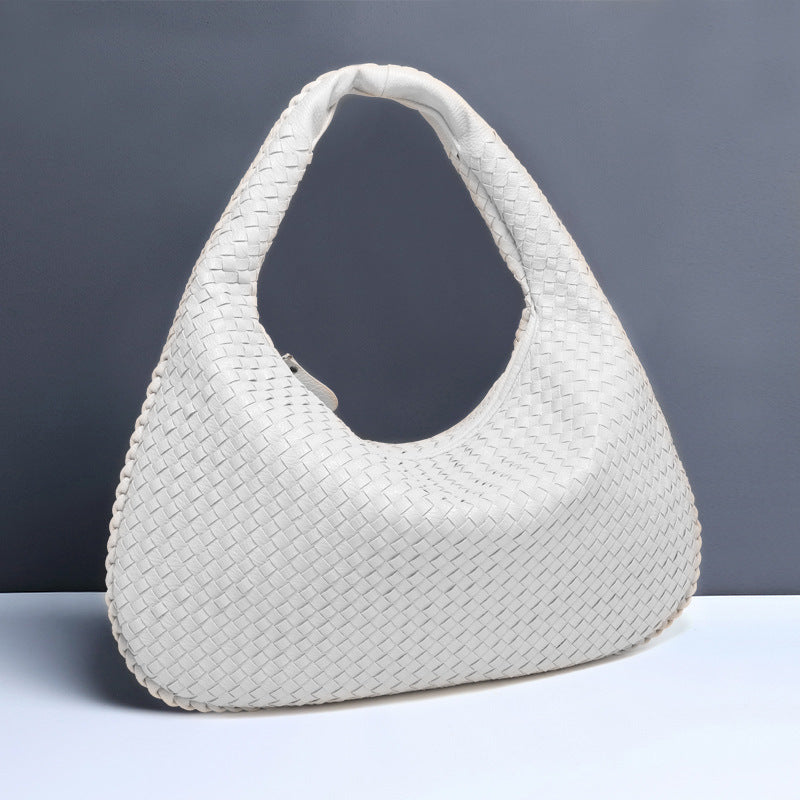 Crescent shaped women's bag hand woven hand-held dumpling bag fashionable single shoulder armpit bag - V.I.P Digital Presence