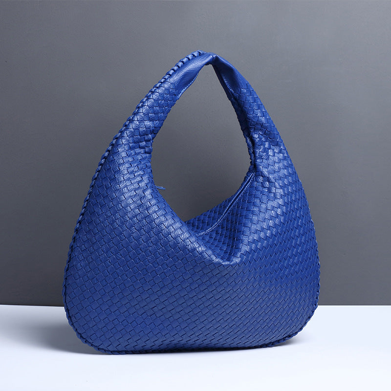 Crescent shaped women's bag hand woven hand-held dumpling bag fashionable single shoulder armpit bag - V.I.P Digital Presence