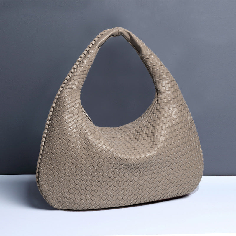 Crescent shaped women's bag hand woven hand-held dumpling bag fashionable single shoulder armpit bag - V.I.P Digital Presence