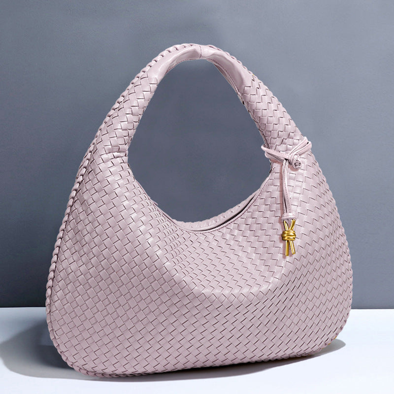 Crescent shaped women's bag hand woven hand-held dumpling bag fashionable single shoulder armpit bag - V.I.P Digital Presence