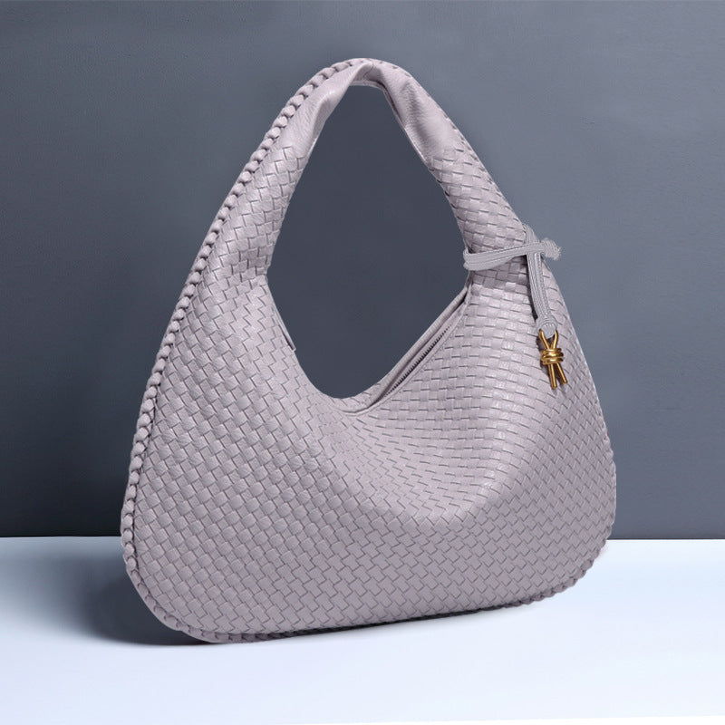 Crescent shaped women's bag hand woven hand-held dumpling bag fashionable single shoulder armpit bag - V.I.P Digital Presence