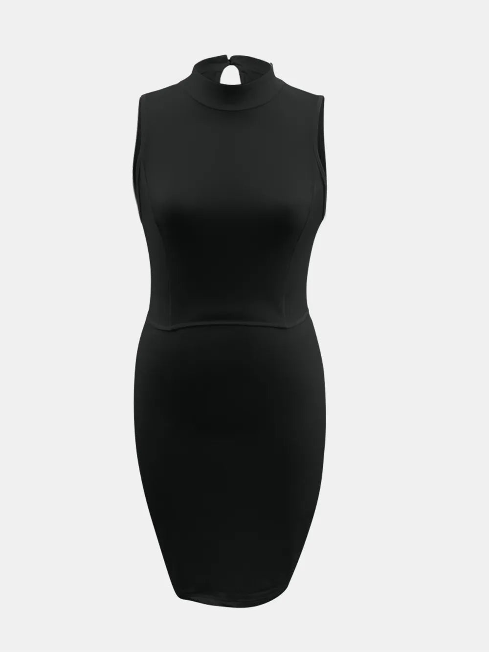 Cutout Mock Neck Sleeveless Dress - V.I.P Digital Presence