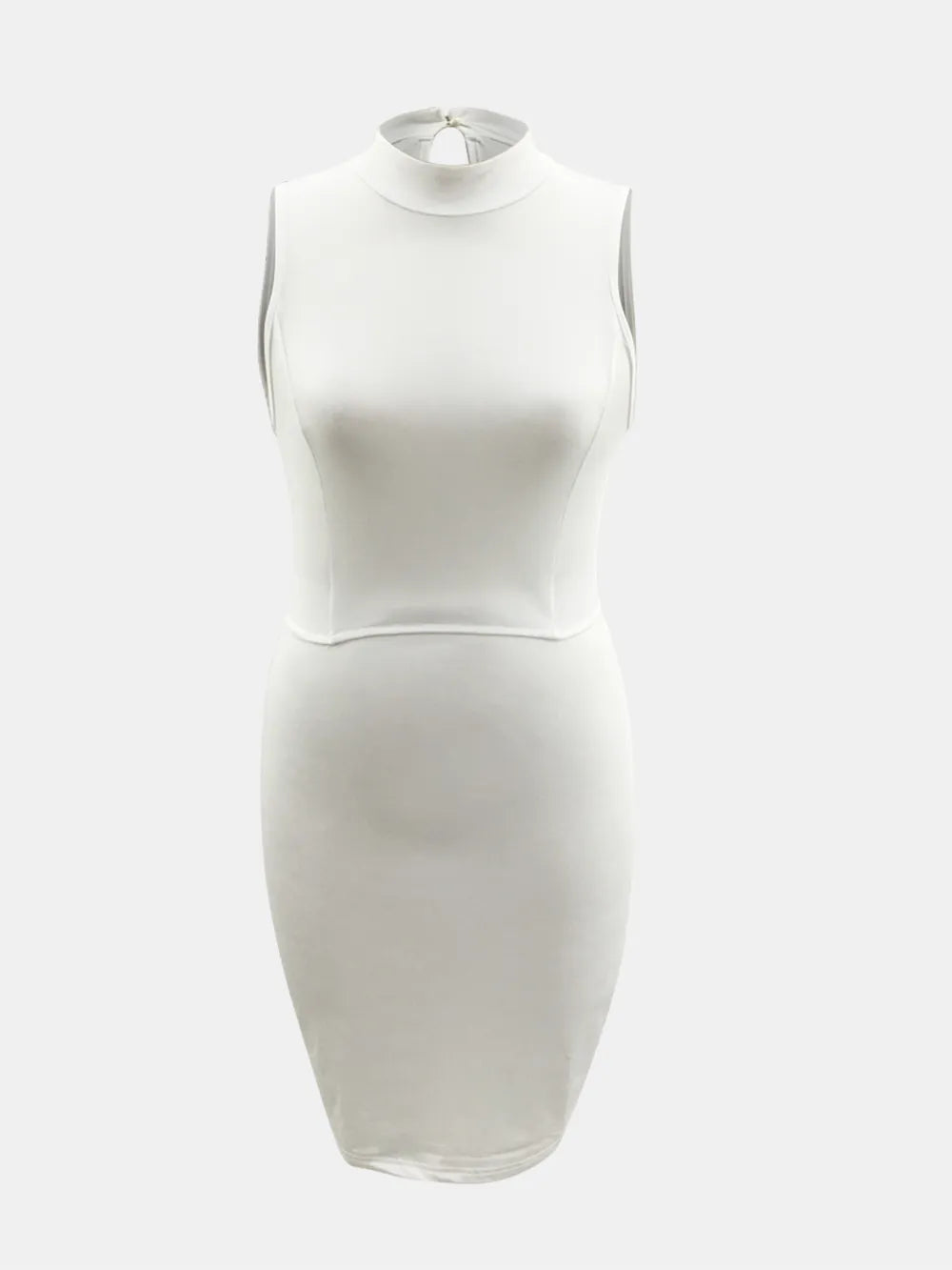Cutout Mock Neck Sleeveless Dress - V.I.P Digital Presence