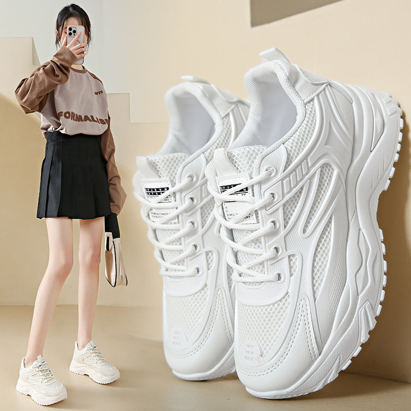 Dad's shoes, women's casual sports shoes, comfortable running, easy to wear white shoes - V.I.P Digital Presence