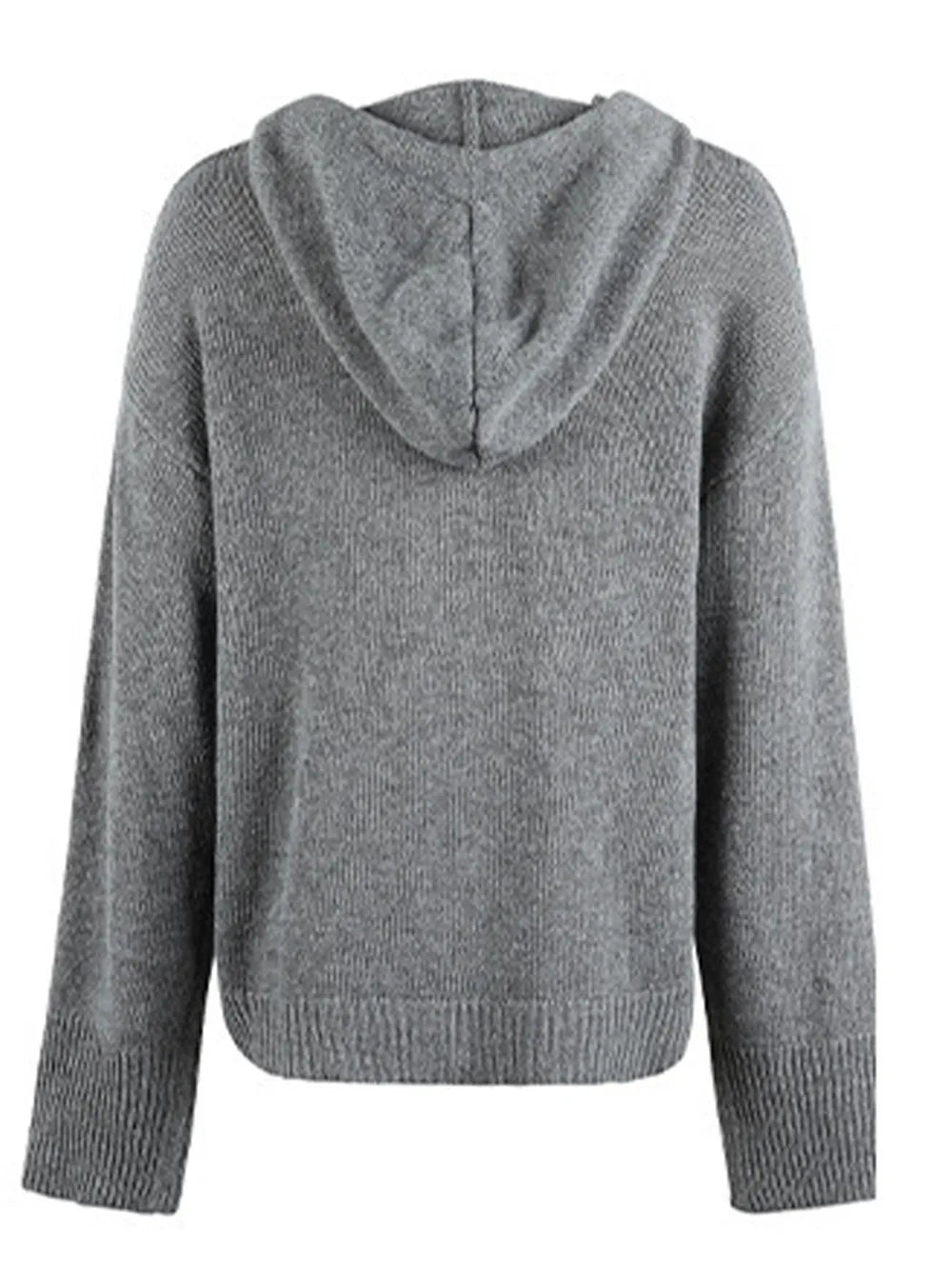 Drawstring Button Up Hooded Cardigan - V.I.P Digital Presence
