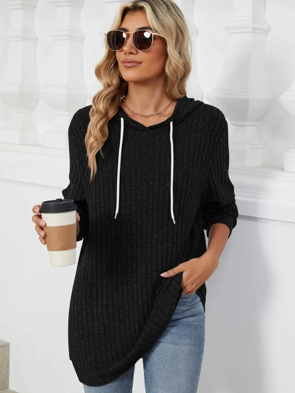 Drawstring Long Sleeve Hoodie - V.I.P Digital Presence
