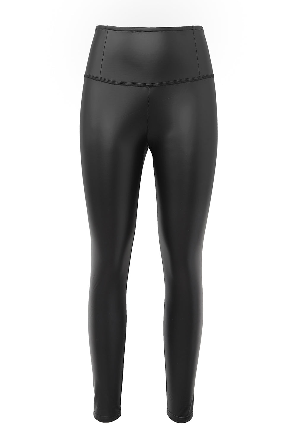 Black Faux Leather High Waist Leggings - V.I.P Digital Presence