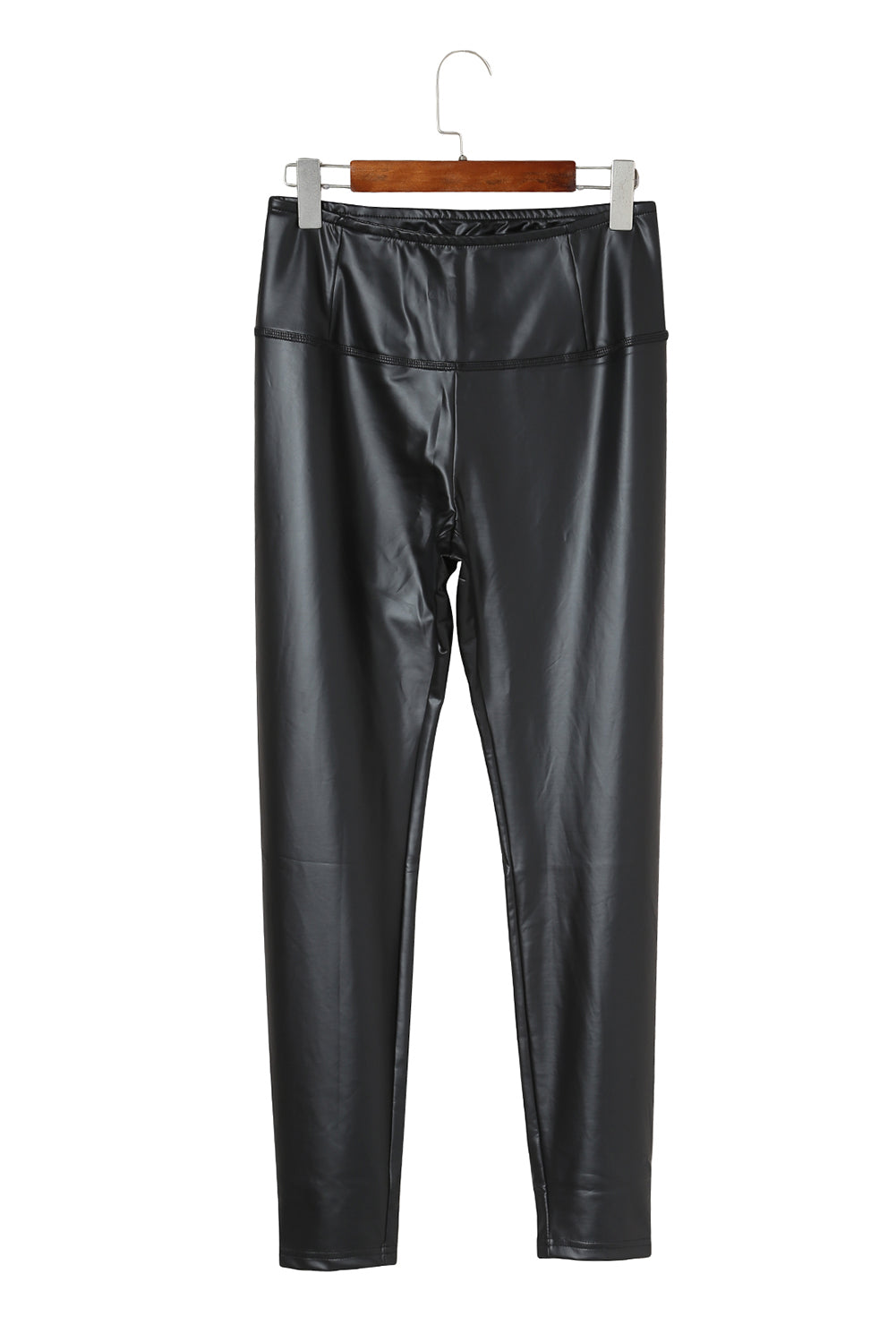 Black Faux Leather High Waist Leggings - V.I.P Digital Presence