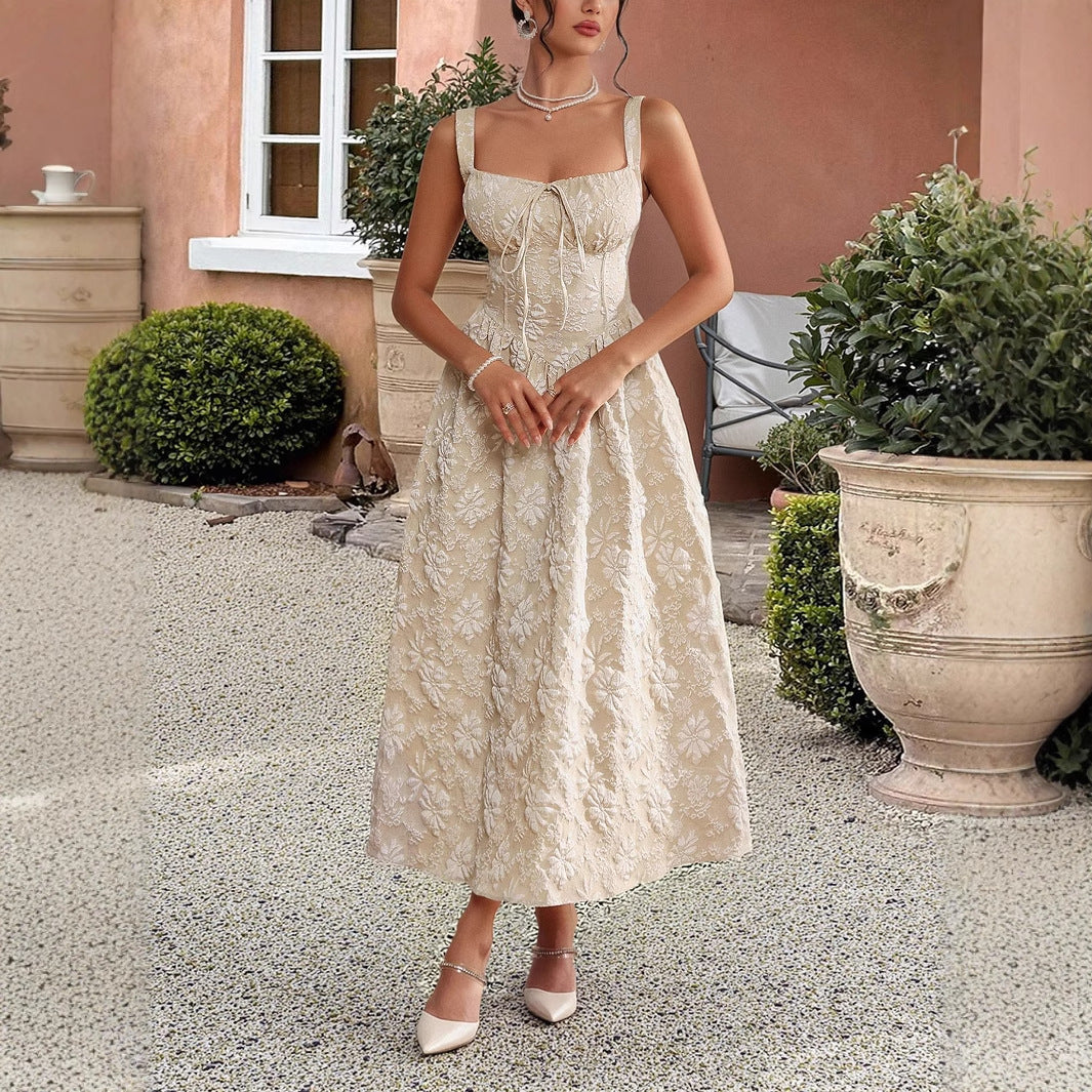 Embroidered suspender waistband dress - V.I.P Digital Presence