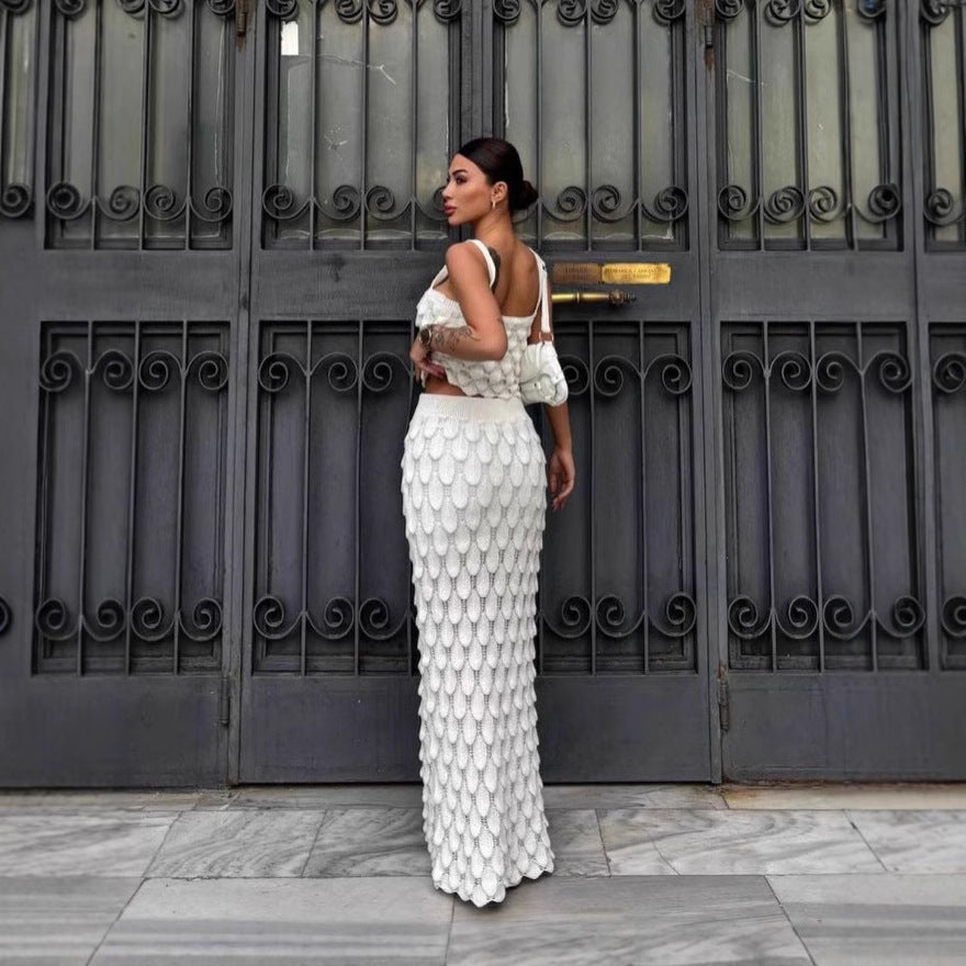 Fashion suspender two-piece scale skirt set - V.I.P Digital Presence