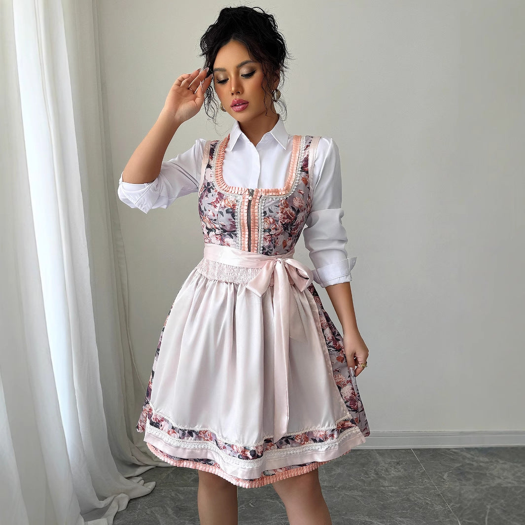 Fashionable floral bouquet waist long skirt dress - V.I.P Digital Presence