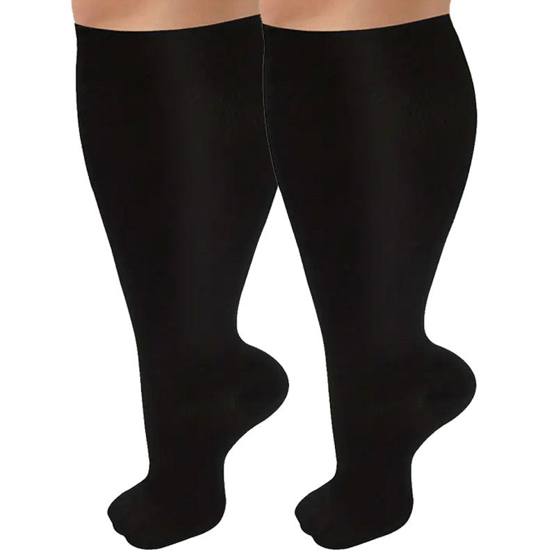 Fat and enlarged black fat compression socks super wide calf and knee length socks men's and women's pressure socks 2XL-7XL - V.I.P Digital Presence