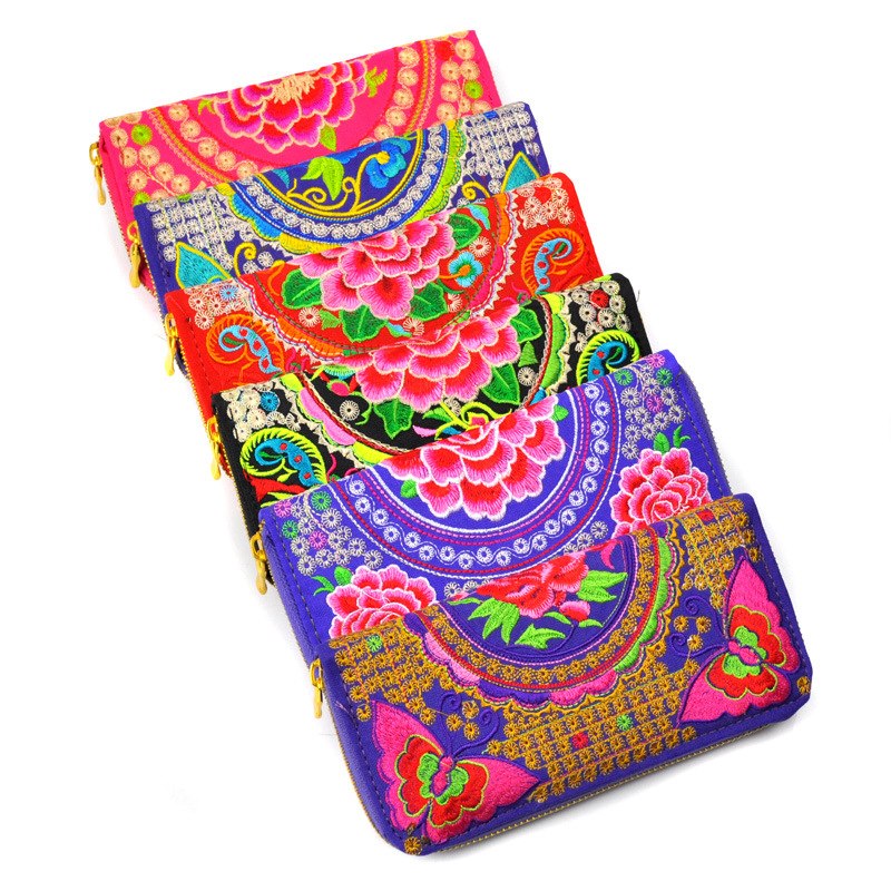 Features embroidered Womens purses Upscale Fashion Ladies Wallet Long section Wallets Embroidery purse Support - V.I.P Digital Presence