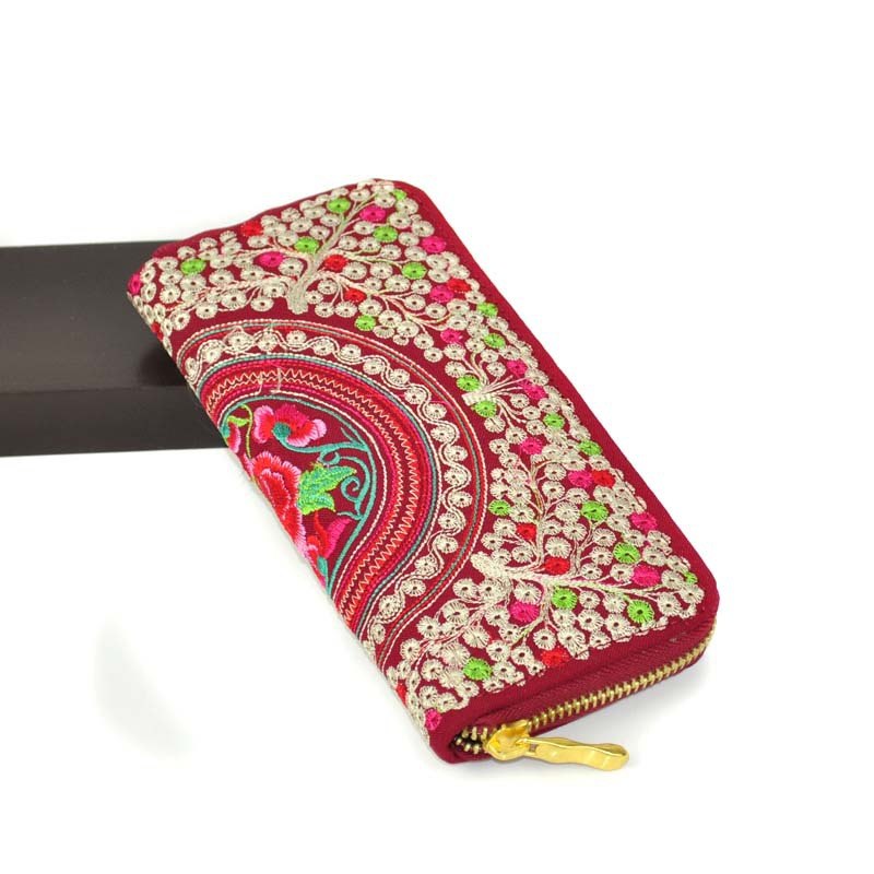 Features embroidered Womens purses Upscale Fashion Ladies Wallet Long section Wallets Embroidery purse Support - V.I.P Digital Presence