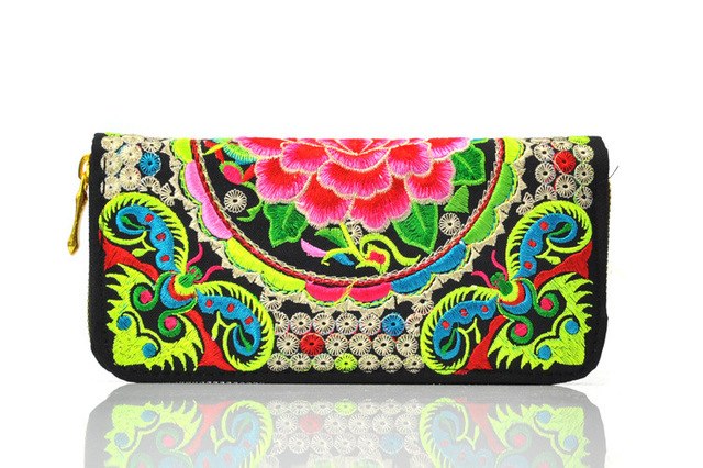 Features embroidered Womens purses Upscale Fashion Ladies Wallet Long section Wallets Embroidery purse Support - V.I.P Digital Presence