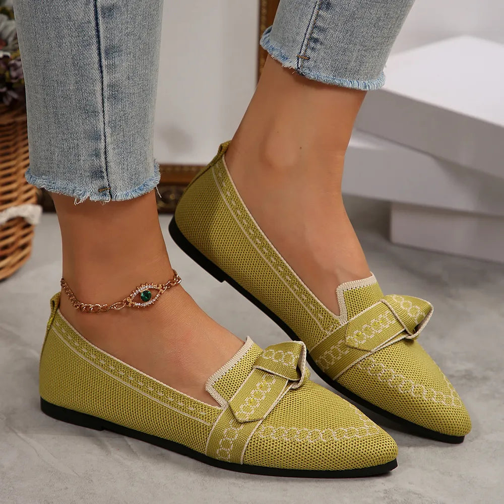 Flat sole single shoe women's set feet bow shallow mouth lazy work shoes - V.I.P Digital Presence