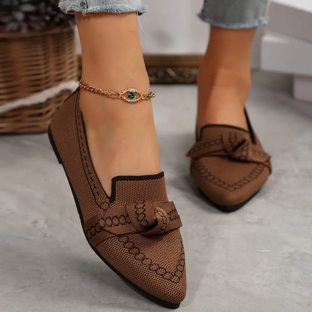 Flat sole single shoe women's set feet bow shallow mouth lazy work shoes - V.I.P Digital Presence