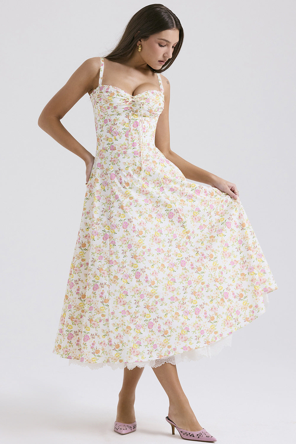 Floral series French summer camisole gentle style dress slimming floral camisole long skirt - V.I.P Digital Presence