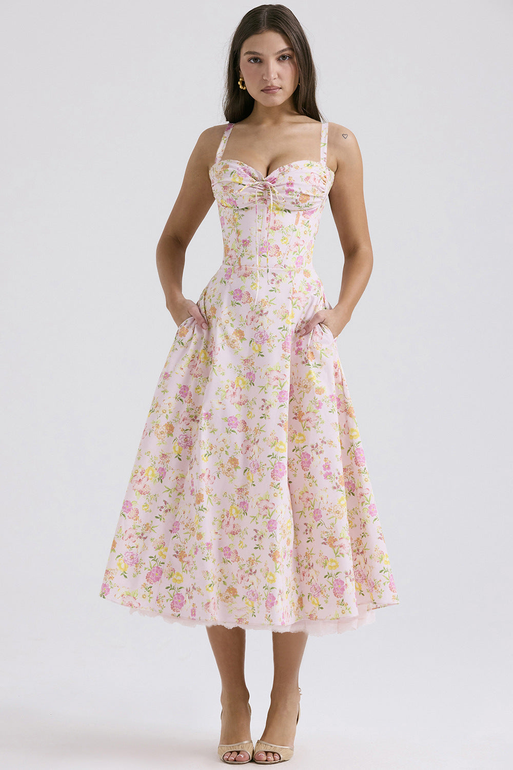 Floral series French summer camisole gentle style dress slimming floral camisole long skirt - V.I.P Digital Presence