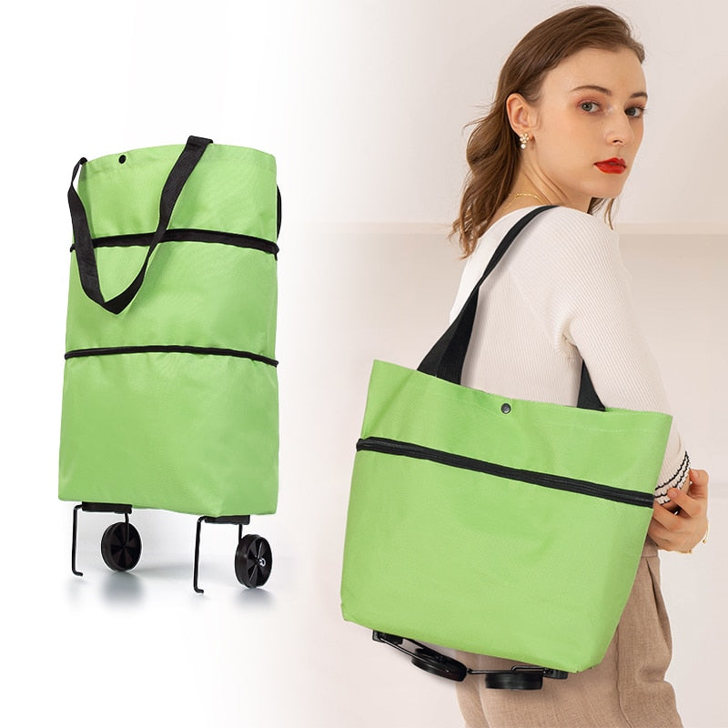 Folding Shopping Pull Cart Trolley Bag With Wheels Foldable Shopping Bags Reusable Grocery Bags Food Organizer Vegetables Bag - V.I.P Digital Presence