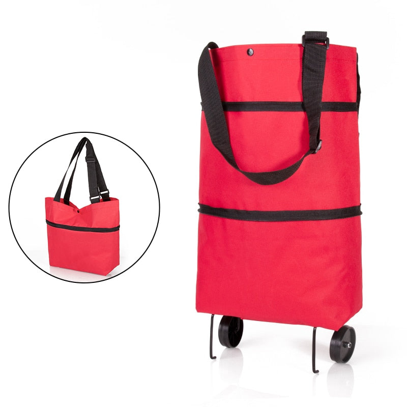 Folding Shopping Pull Cart Trolley Bag With Wheels Foldable Shopping Bags Reusable Grocery Bags Food Organizer Vegetables Bag - V.I.P Digital Presence