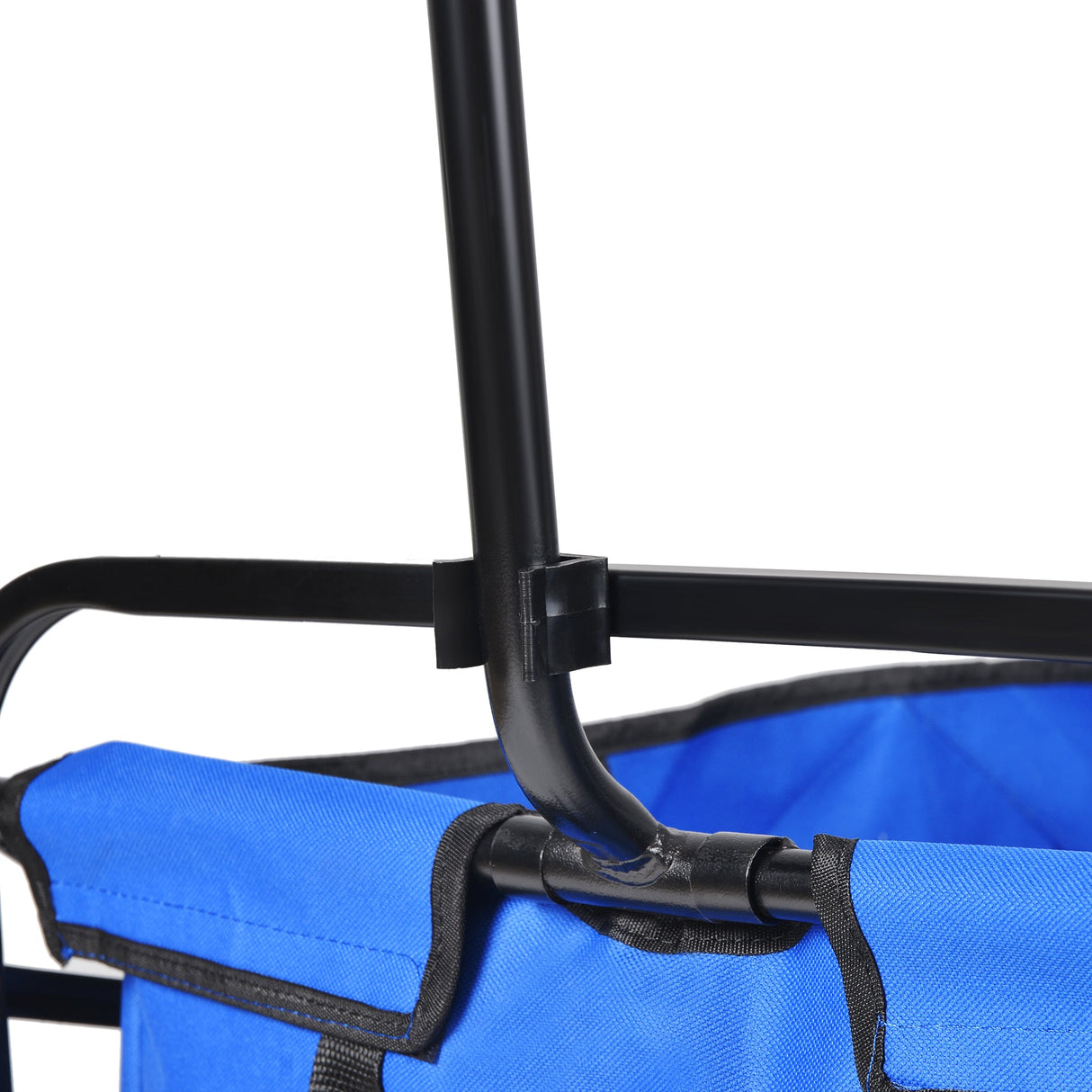 Folding Wagon Garden Shopping Beach Cart (Blue) - V.I.P Digital Presence