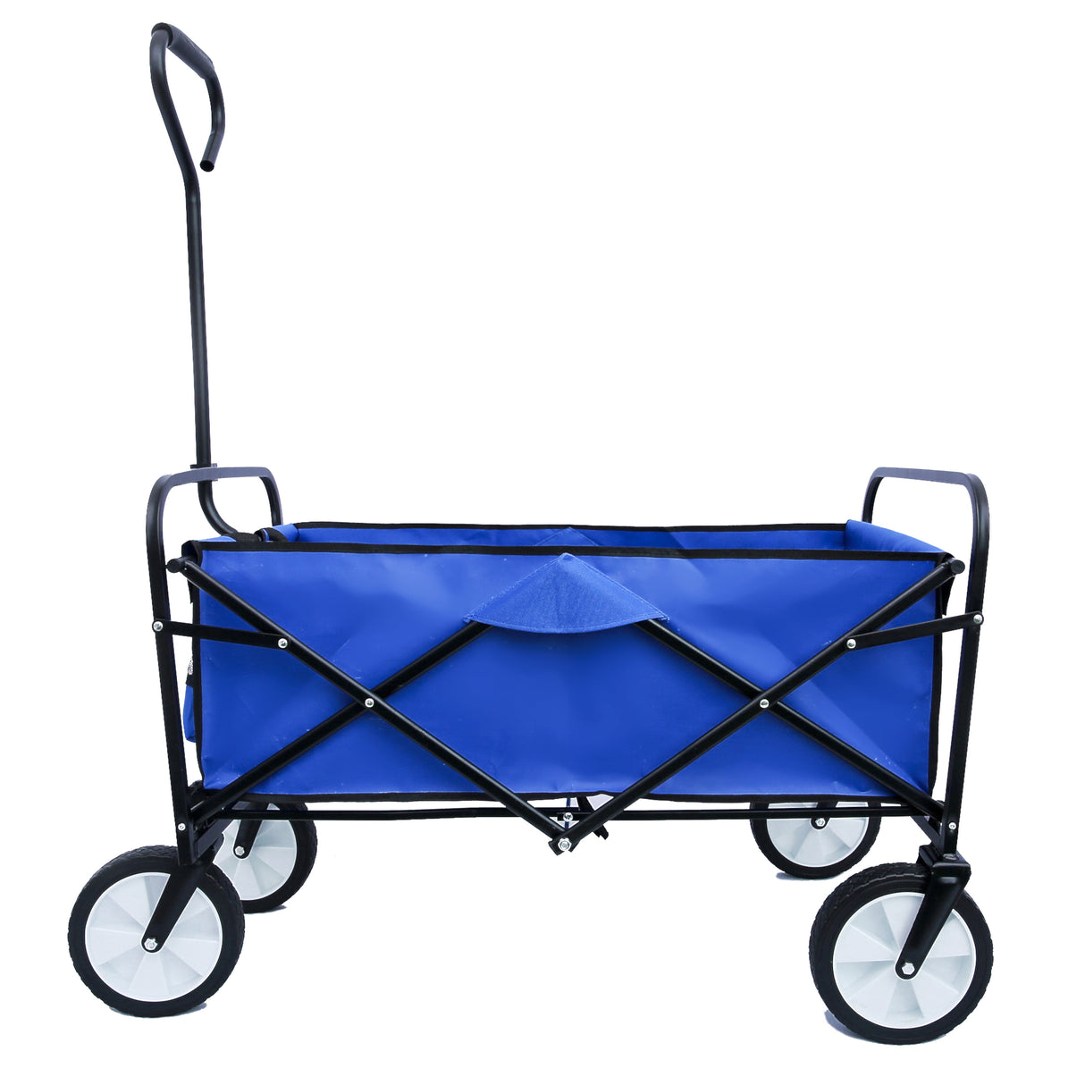 Folding Wagon Garden Shopping Beach Cart (Blue) - V.I.P Digital Presence