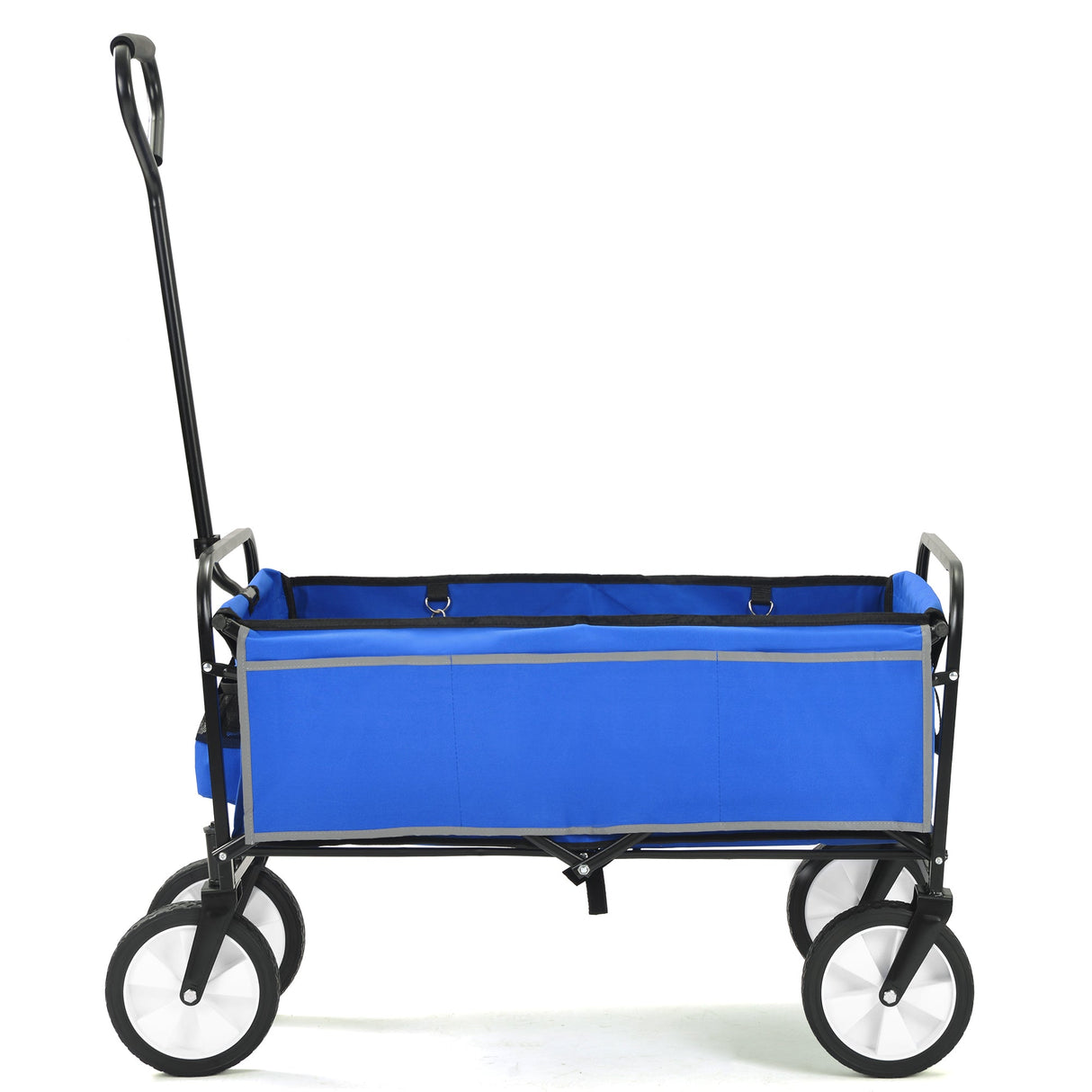 Folding Wagon Garden Shopping Beach Cart (Blue) - V.I.P Digital Presence