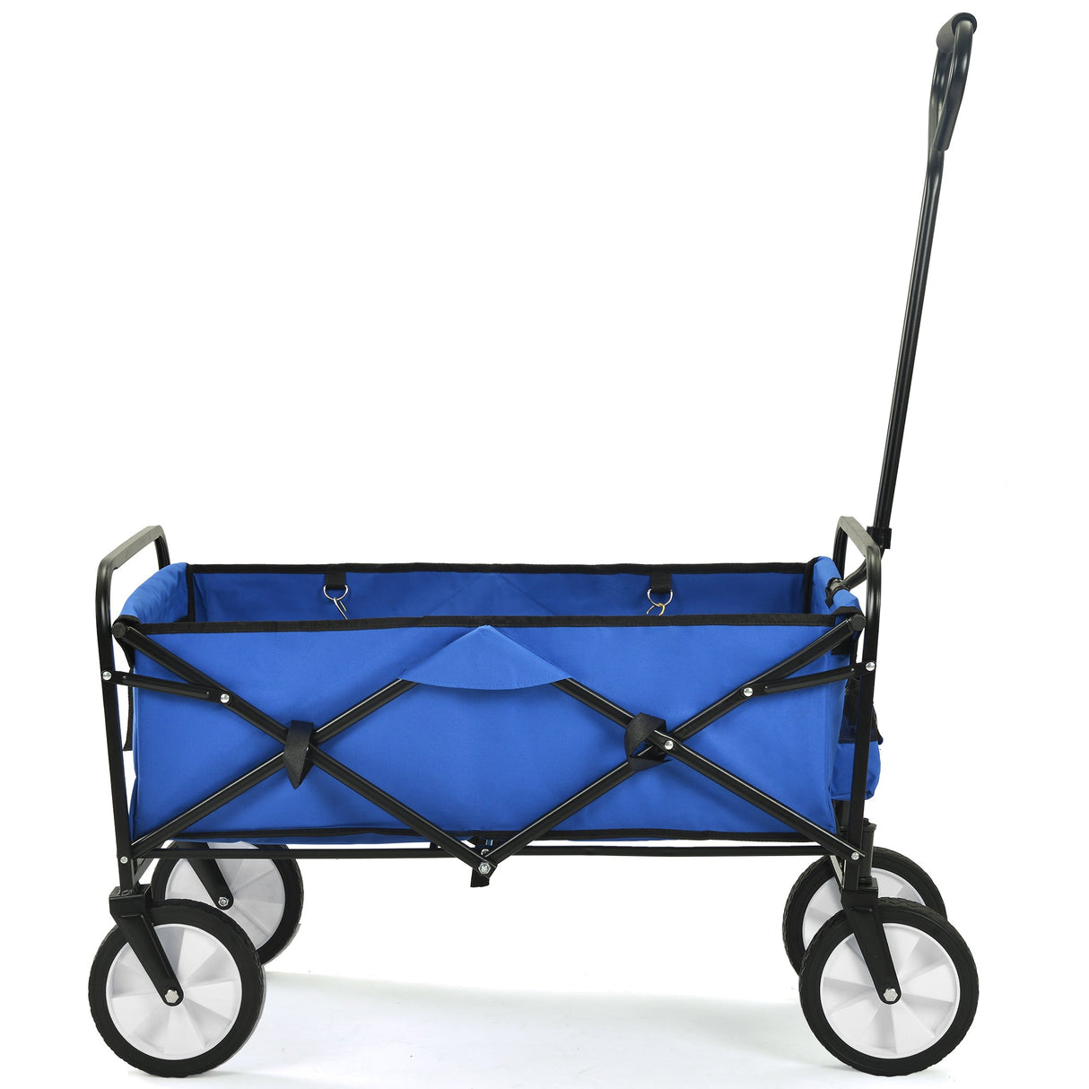 Folding Wagon Garden Shopping Beach Cart (Blue) - V.I.P Digital Presence