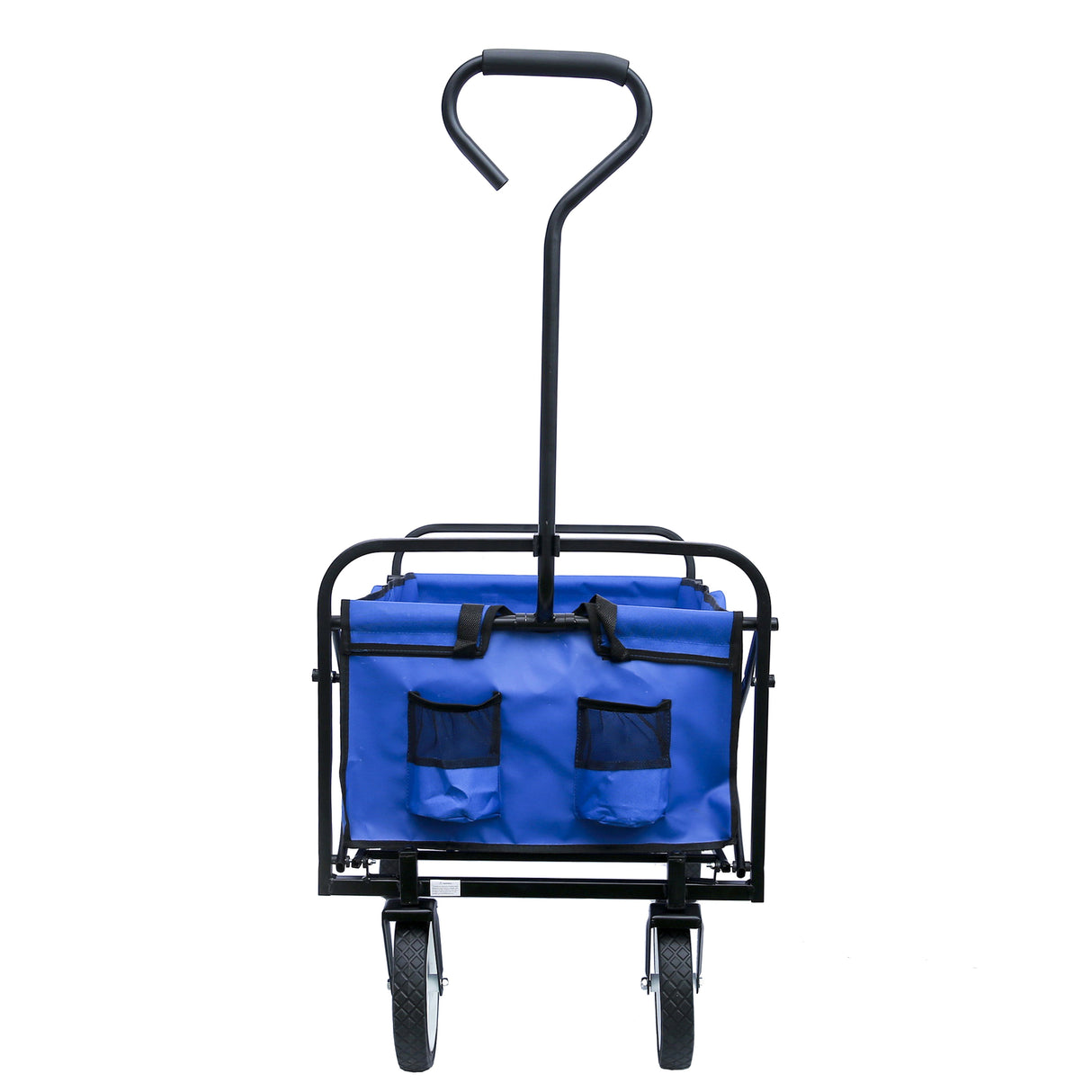 Folding Wagon Garden Shopping Beach Cart (Blue) - V.I.P Digital Presence
