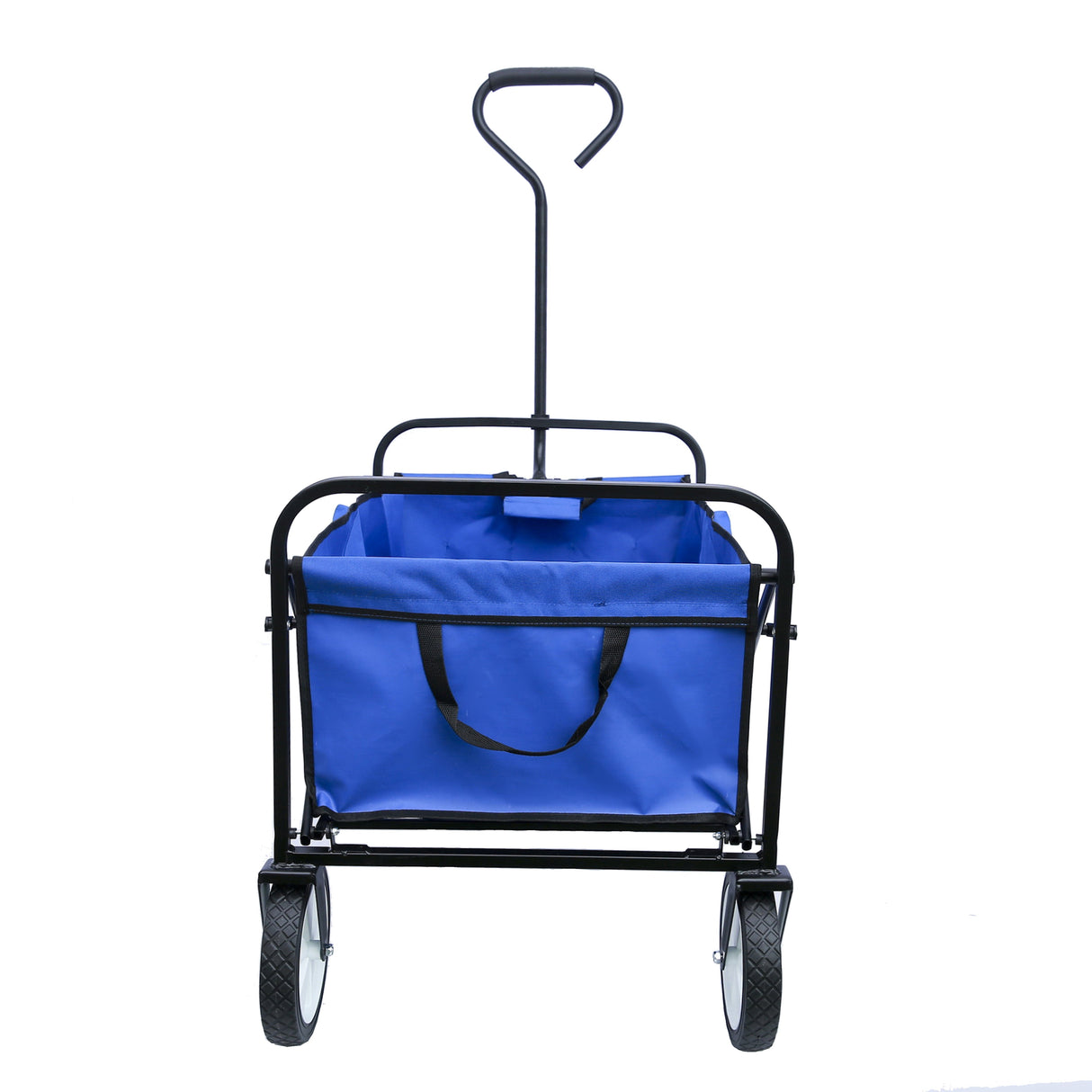 Folding Wagon Garden Shopping Beach Cart (Blue) - V.I.P Digital Presence