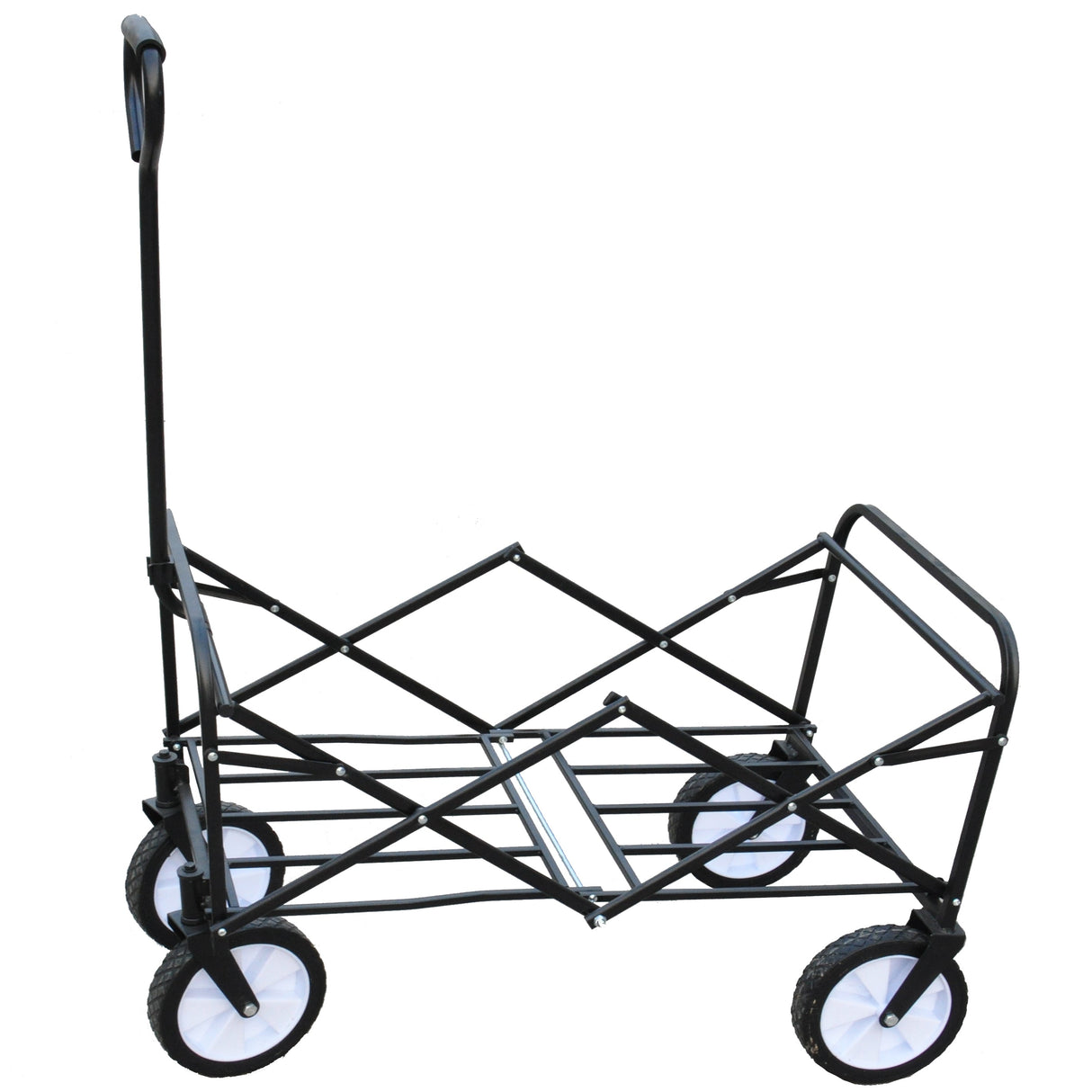 Folding Wagon Garden Shopping Beach Cart (Blue) - V.I.P Digital Presence