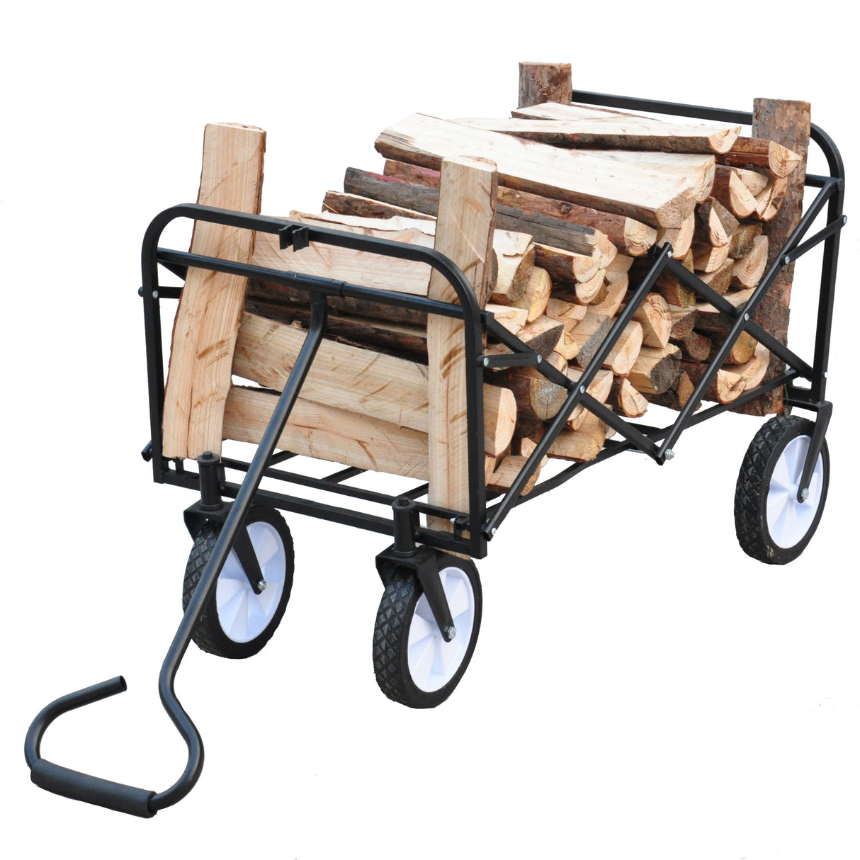 Folding Wagon Garden Shopping Beach Cart (Blue) - V.I.P Digital Presence