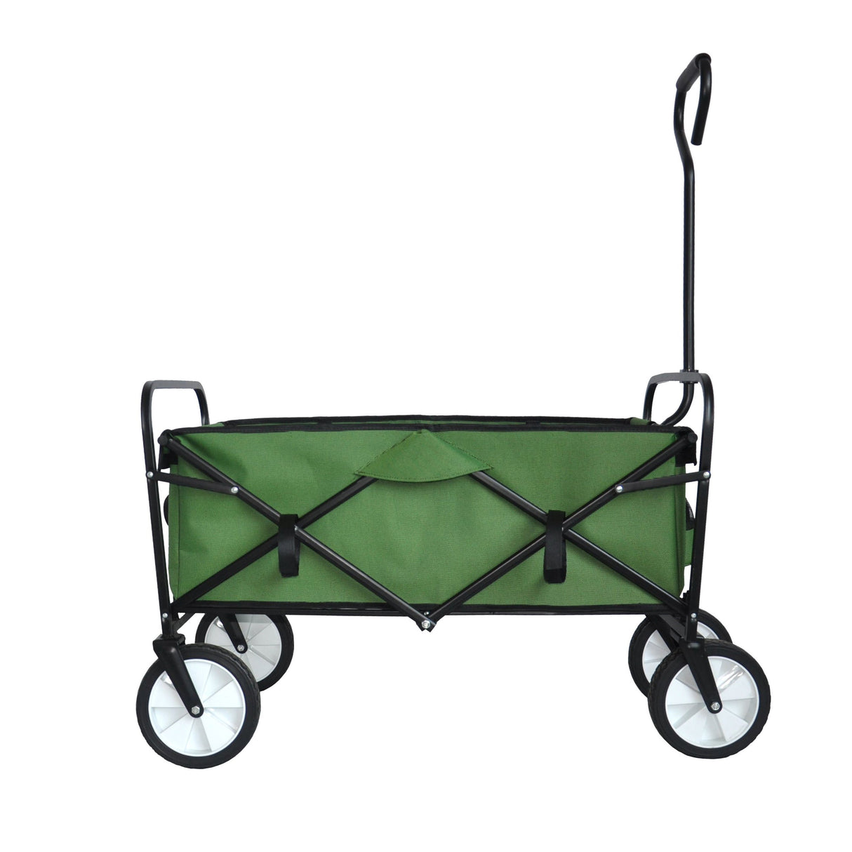 Folding Wagon Garden Shopping Beach Cart (Green) - V.I.P Digital Presence