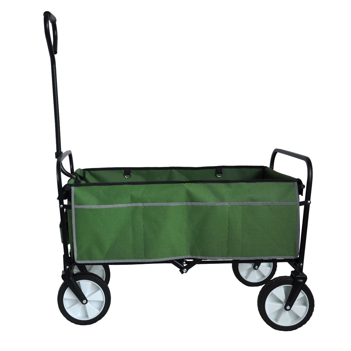 Folding Wagon Garden Shopping Beach Cart (Green) - V.I.P Digital Presence