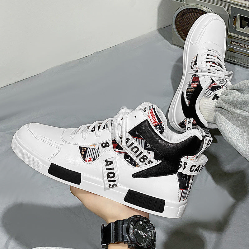 Four Seasons New Men's Casual Shoes Fashionable Outdoor Sports Shoes Trendy High Top Board Shoes - V.I.P Digital Presence