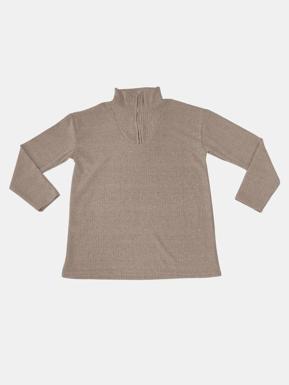 Full Size Quarter Zip Long Sleeve Top - V.I.P Digital Presence